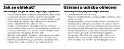 Doporučená údržba oblečení Progress