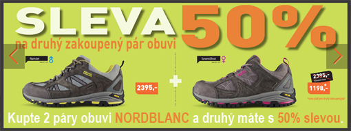 Sleva 50% na druhý pár obuvi NORDBLANC