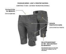 Pracovní kalhoty PROMACHER Erebos Light Shorts Grey