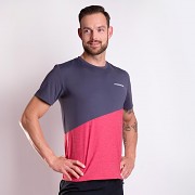 Pánské triko PROGRESS Marathon - tm. modrá/šedý melír