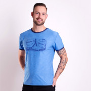 Pánské triko PROGRESS Maverick - modrý melír
