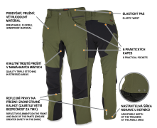 Pánské outdoor kalhoty BENNON Fobos Trousers - green/black