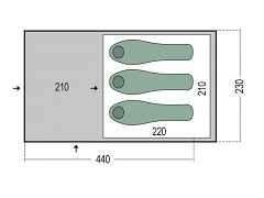 Rodinný stan PINGUIN Nimbus 3 - zelená pro 3 osoby