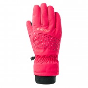 Juniorské lyžařské rukavice HI-TEC Flam JR - rose red/beet red
