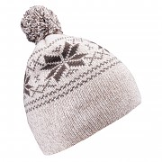 Unisex čepice HI-TEC Pascal - light brown/winter pattern