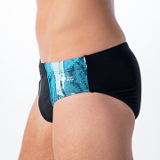 Pánské plavky AQUAWAVE Danilo - black/sea print