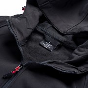 Pánská softshellová bunda HI-TEC Neti II - black/salsa