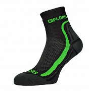Ponožky FLORES Active - černá/neon zelená