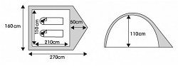 Zapůjčení - stan PRIMA Basic Dome pro 2 osoby - zelený