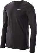 Pánské triko HI-TEC Puro LS - black/dark grey 23