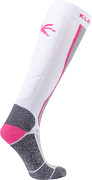 Lyžařské ponožky KLIMATEX Logan - bílá/růžová