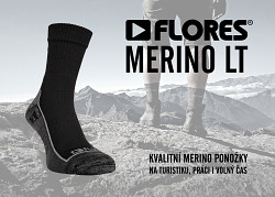 Merino ponožky FLORES Merino LT - tm. modrá/okrová