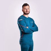 Pánské merino triko PROGRESS MW NDR - petrol melír