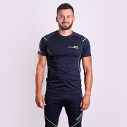 Pánské merino triko PROGRESS MW NKR - černý melír