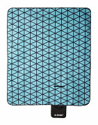 Pikniková deka HI-TEC Nico - blue triangle pattern - 150 x 180 cm