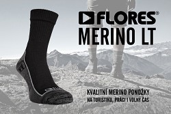 Merino ponožky FLORES Merino LT - černá/šedá