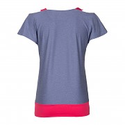 Dámské triko PROGRESS Taiko - šedý melír/korálová