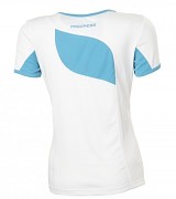 Dámské fitness triko PROGRESS Lisa - vyobrazení zádové části u barvy bílá/sv. modrá