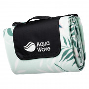 AQUAWAVE Salva Blanket - dusty aqua leaves print - 200 x 200 cm