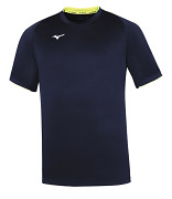 MIZUNO Core Short Sleeve Tee - navy/yellow fluo - vel. 3XL