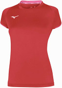 MIZUNO Core Short Sleeve Tee W - red/pink fluo - vel. XL