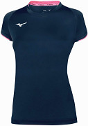 MIZUNO Core Short Sleeve Tee W - navy/pink fluo - vel. 3XL