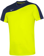 MIZUNO Authentic Myou Tee - yellow flue/navy - vel. XXL